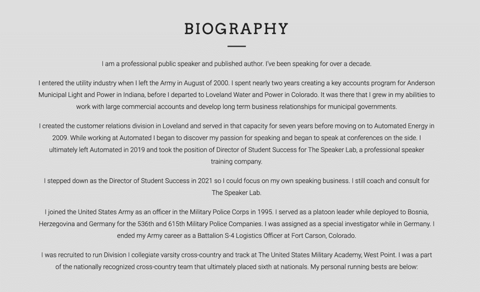 sample biography for conference speaker